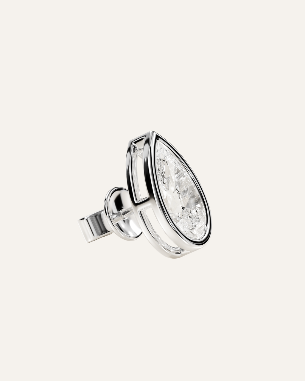 The Pear Bezel Studs