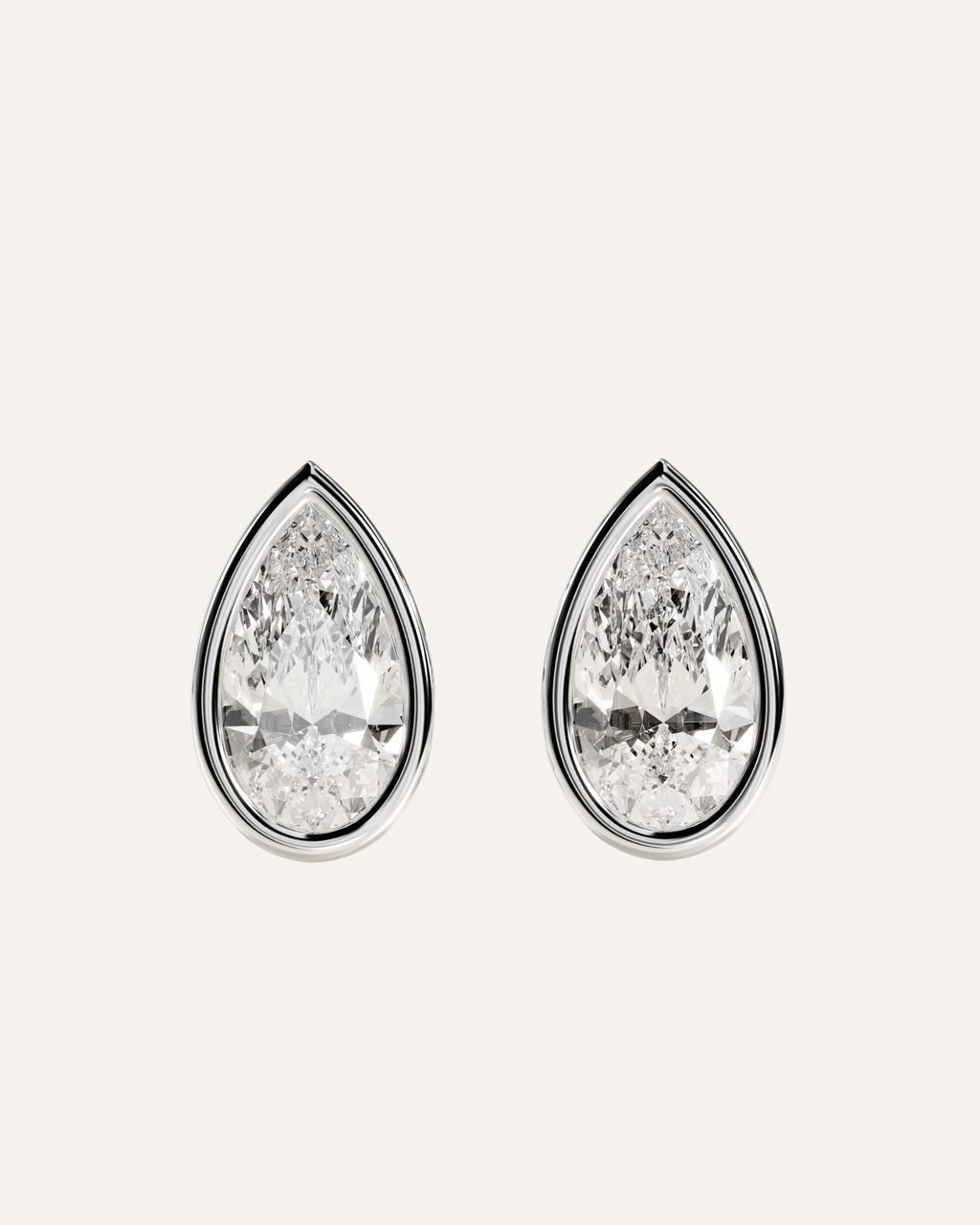 The Pear Bezel Studs