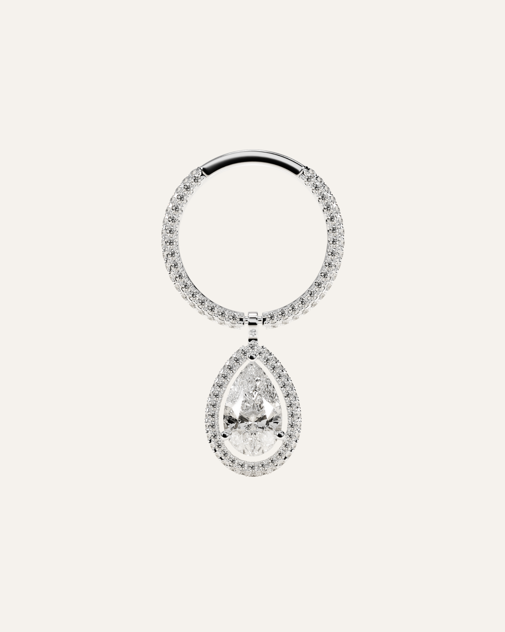 The Pear Flip Ring - White Gold