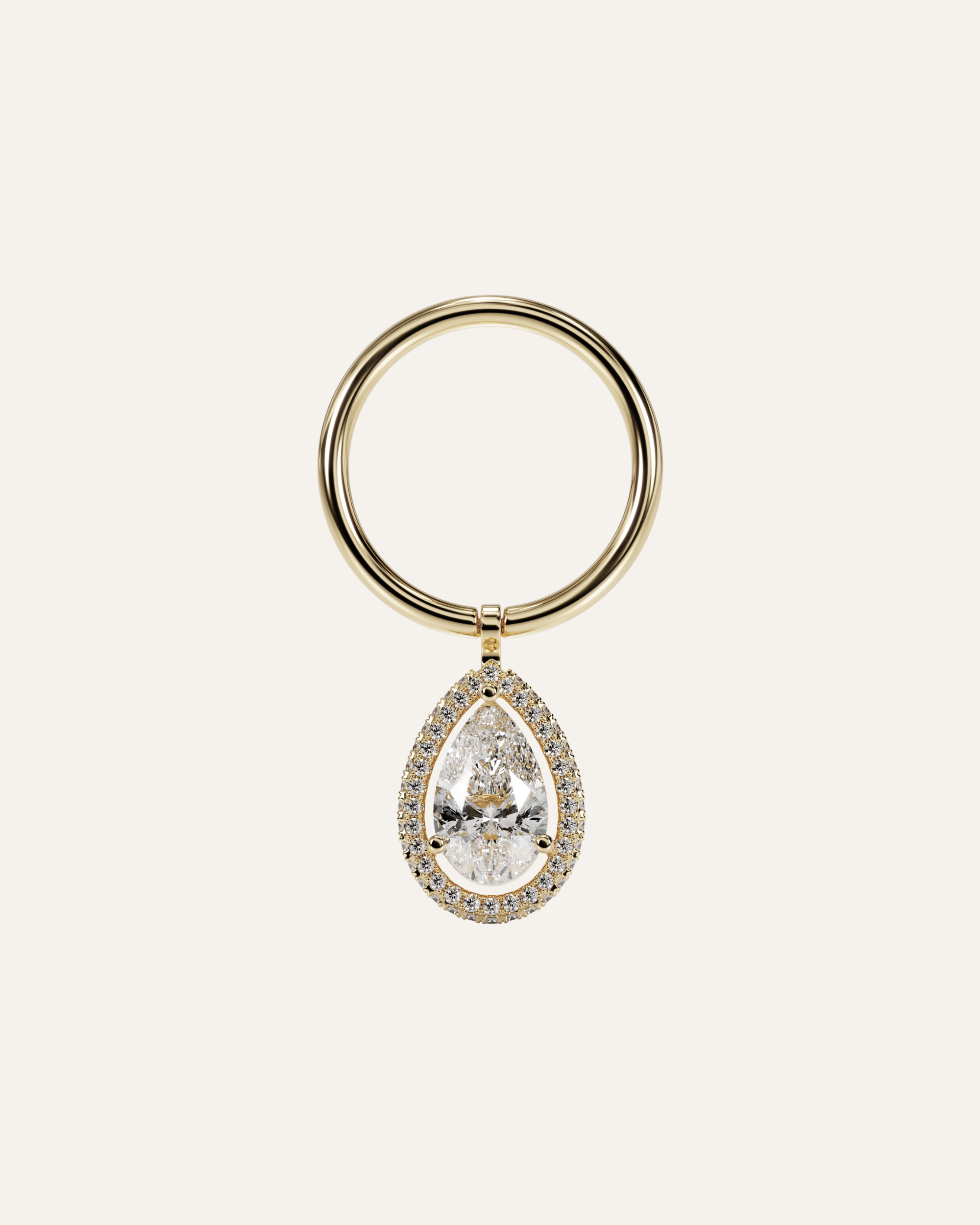 The Pear Flip Ring - Yellow Gold
