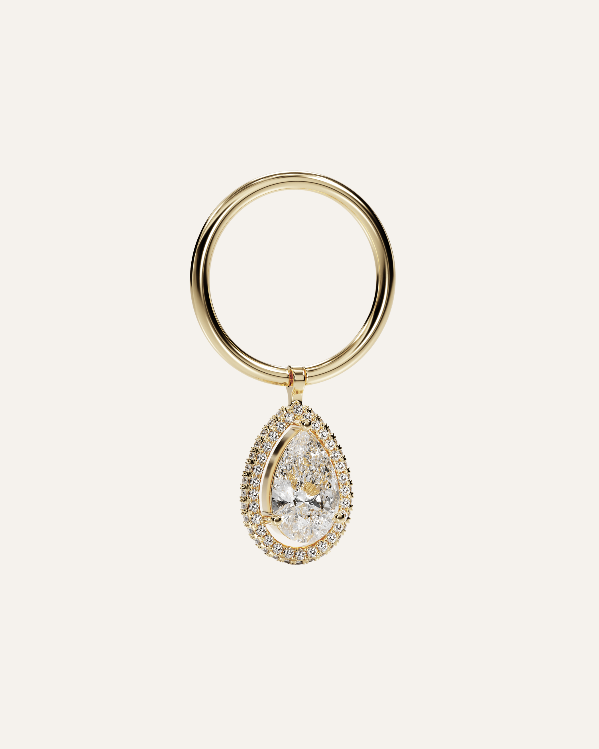 The Pear Flip Ring - Yellow Gold