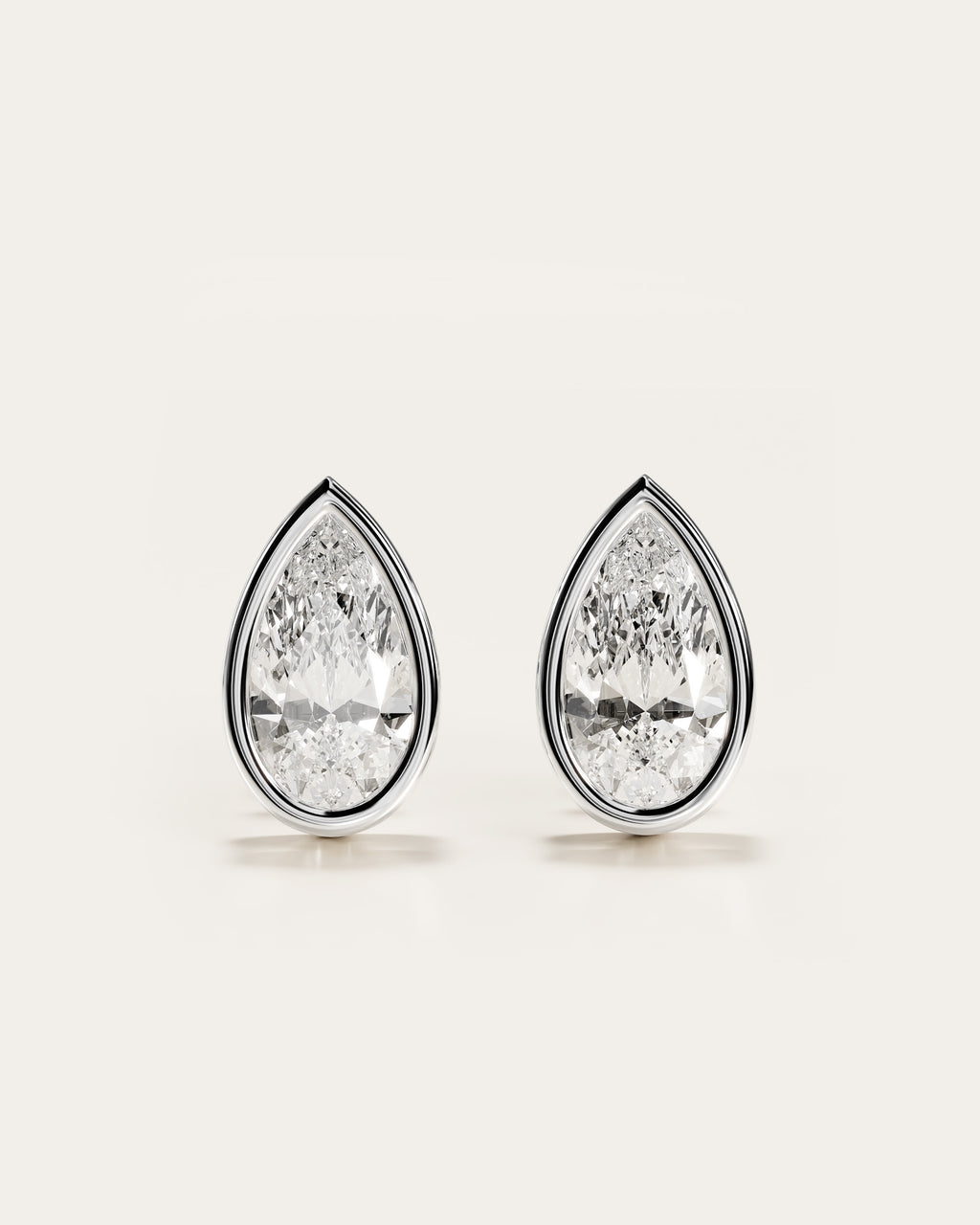 The Pear Bezel Studs