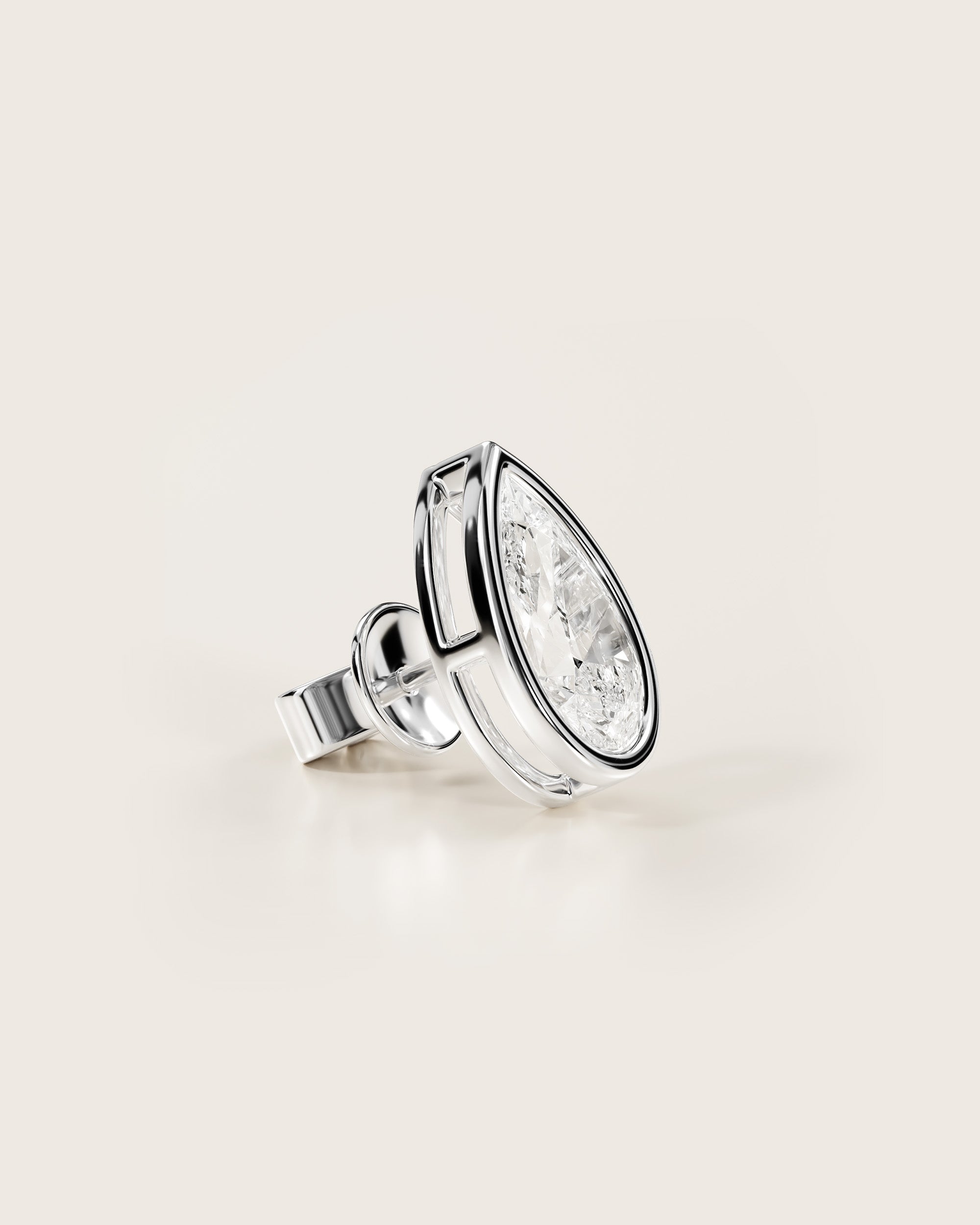 The Pear Bezel Studs