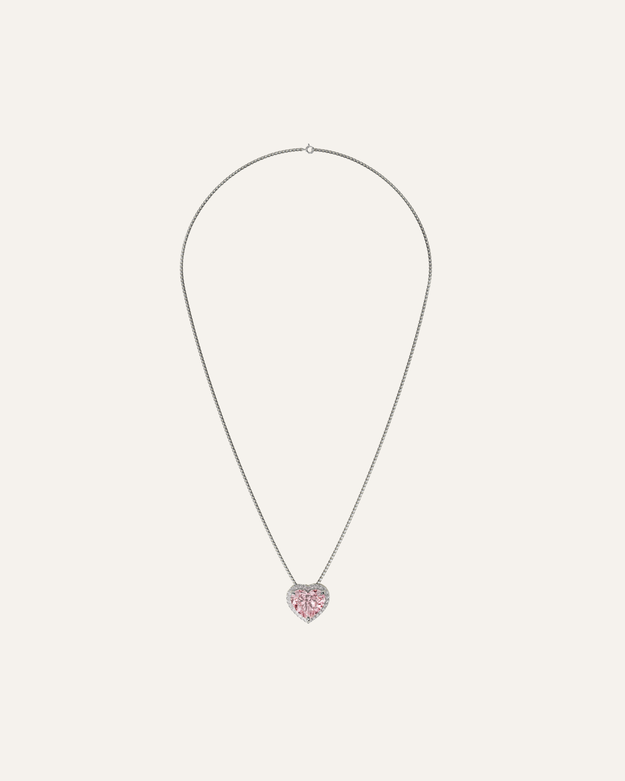 The Pink Heart Floating Pendant