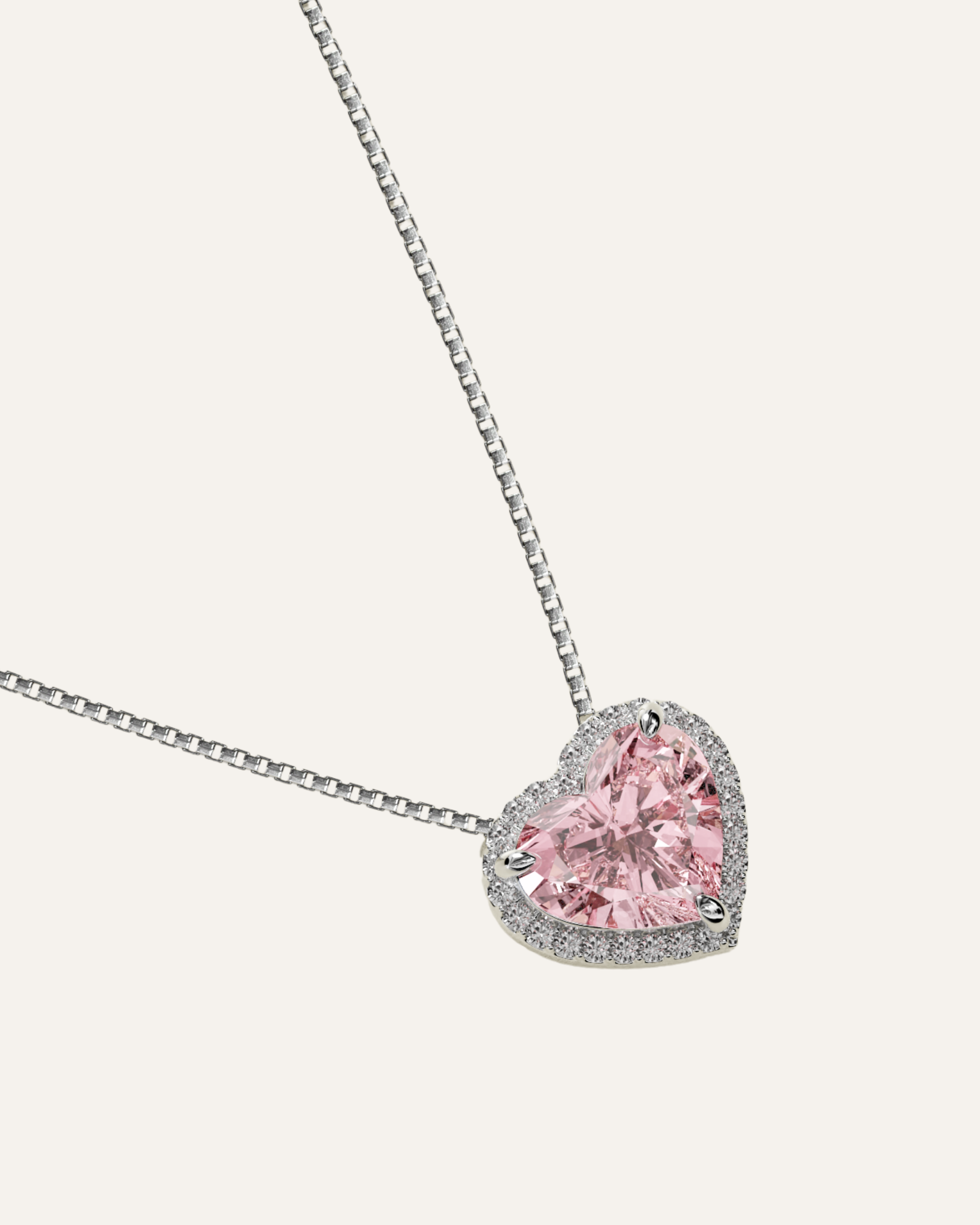 The Pink Heart Floating Pendant