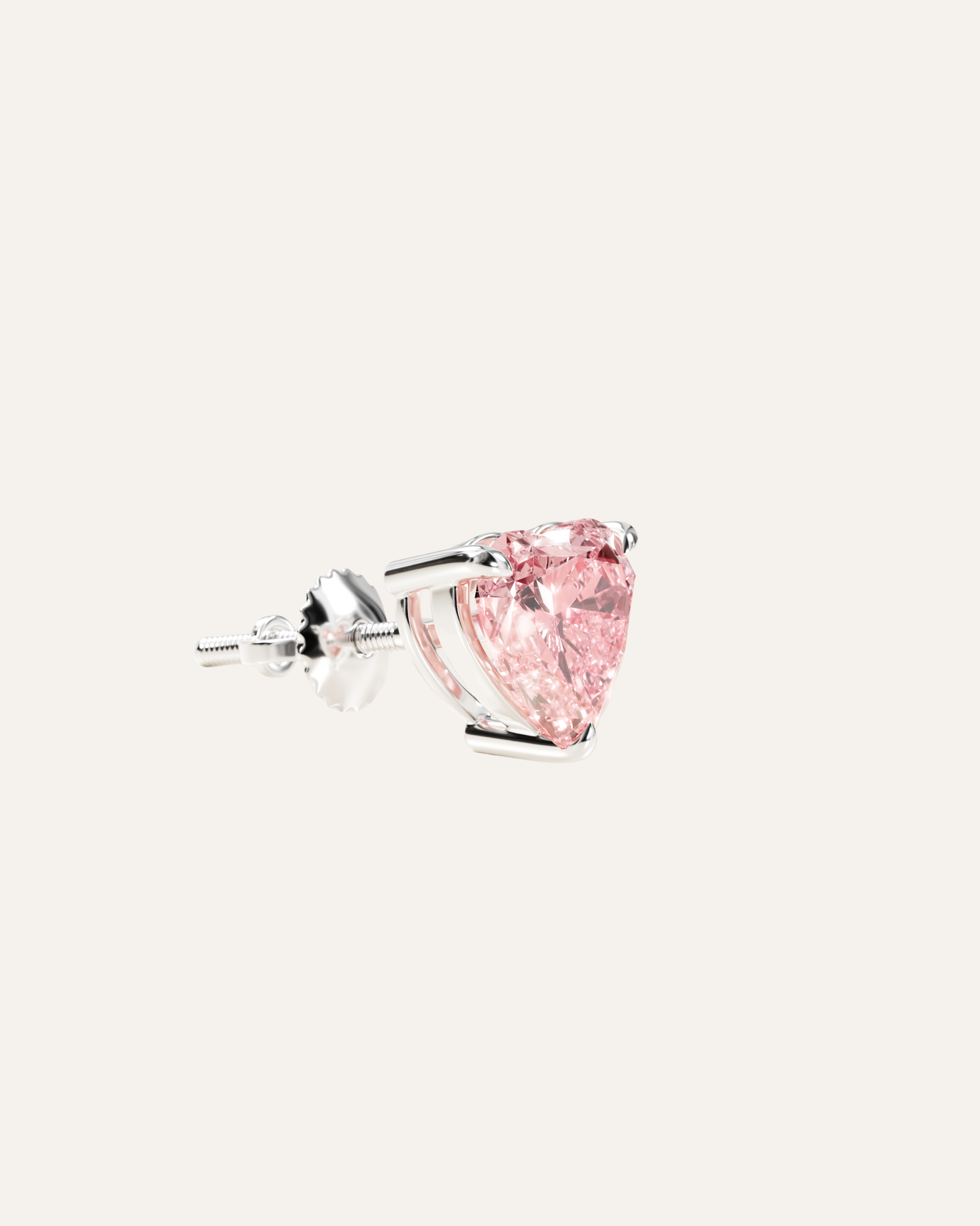 The Pink Heart Studs