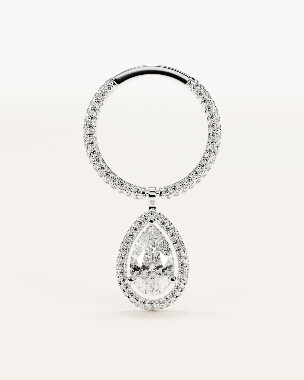 The Pear Flip Ring - White Gold