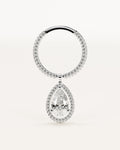 The Pear Flip Ring - White Gold