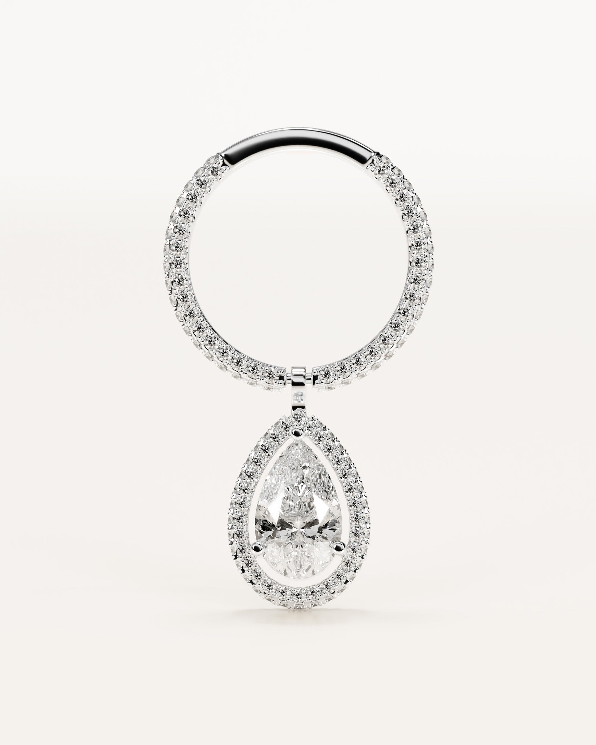 The Pear Flip Ring - White Gold