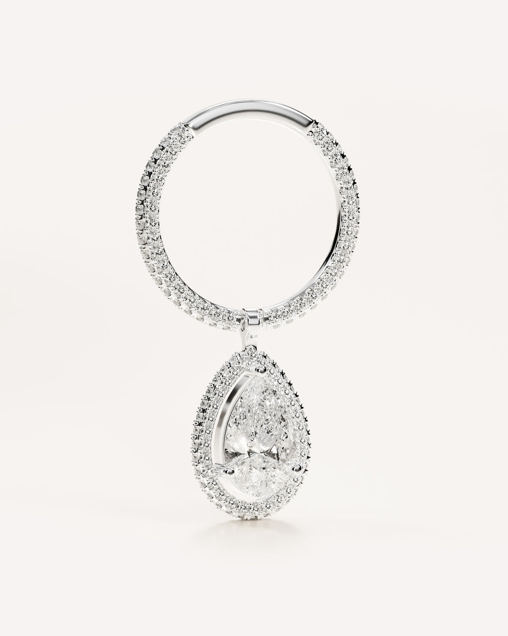 The Pear Flip Ring - White Gold
