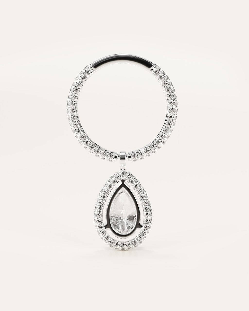 The Pear Flip Ring - White Gold