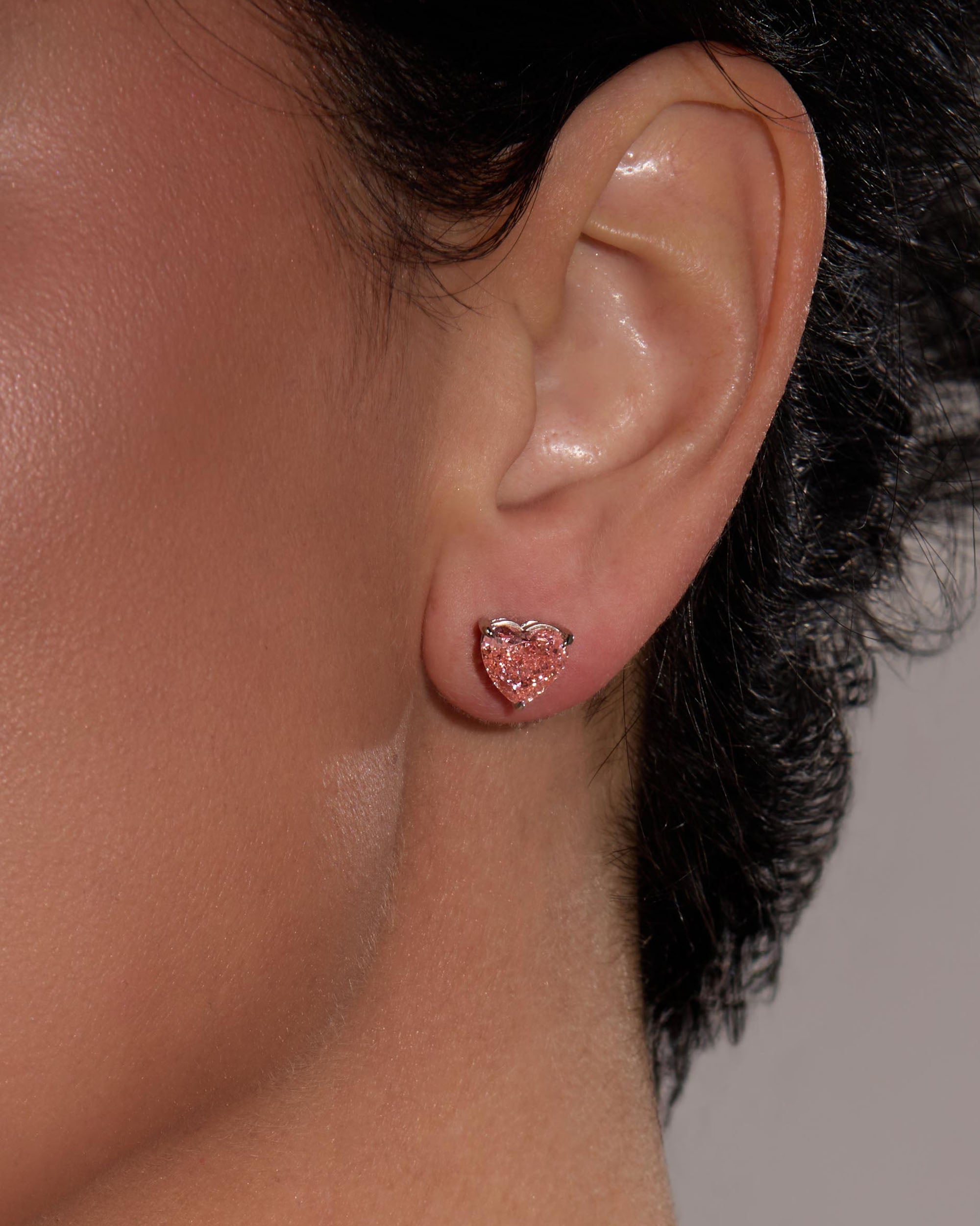 The Pink Heart Studs