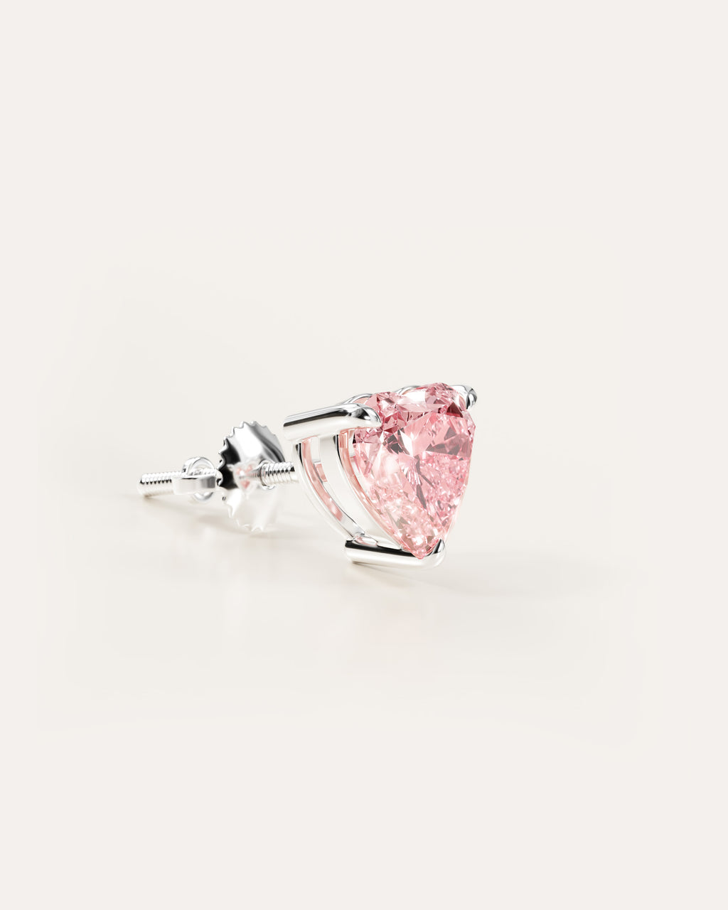 The Pink Heart Studs