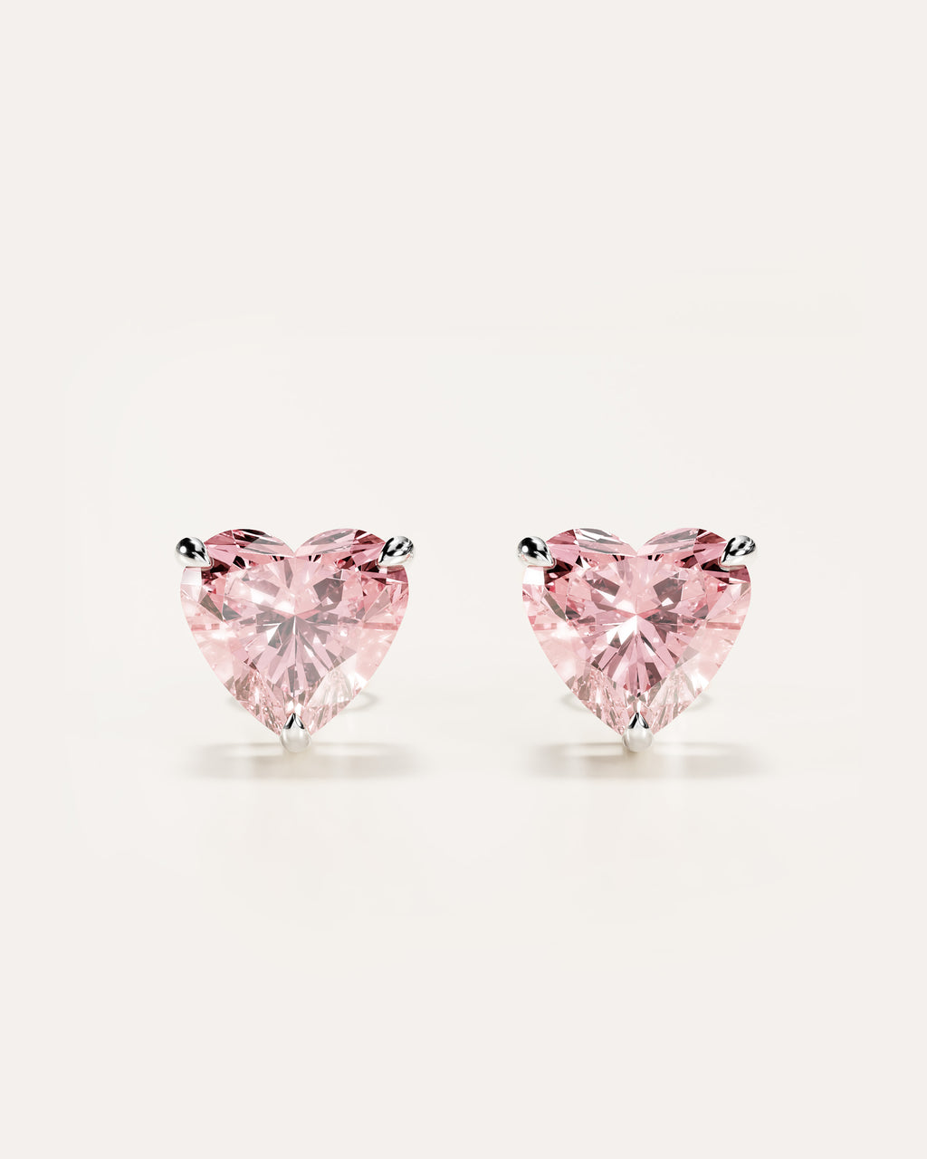 The Pink Heart Studs