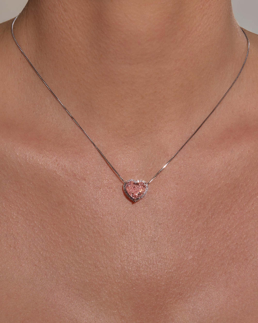 The Pink Heart Floating Pendant